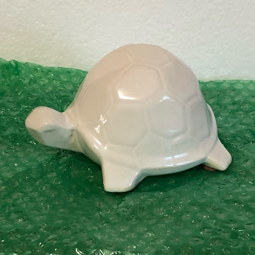 White Ceramic Bisque Turtle Figurine Home Accent